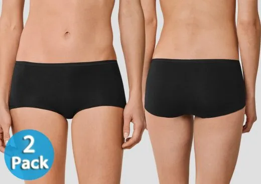 Women Pants Brief Schiesser Essential 2-Pack - black Women Pants Brief Schiesser Essential 2-Pack - black