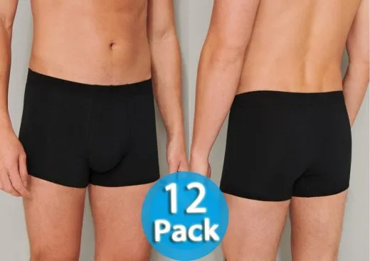 12-PACK MEN'S BOXER BRIEFS SCHIESSER 95/5 - black 12-PACK MEN'S BOXER BRIEFS SCHIESSER 95/5 - black