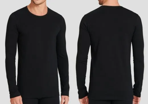 SCHIESSER 95/5 Men's Long Sleeve Top 1/1 - black SCHIESSER 95/5 Men's Long Sleeve Top 1/1 - black