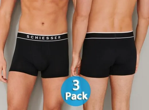 3-Pack of Men's Boxer Briefs SCHIESSER 95/5 - black 3-Pack of Men's Boxer Briefs SCHIESSER 95/5 - black
