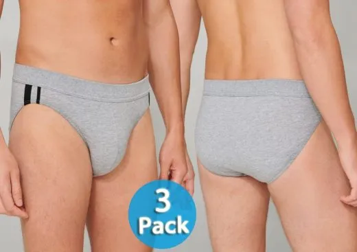 3-Pack of Men's Rio Briefs SCHIESSER 95/5 - heather gray 3-Pack of Men's Rio Briefs SCHIESSER 95/5 - heather gray