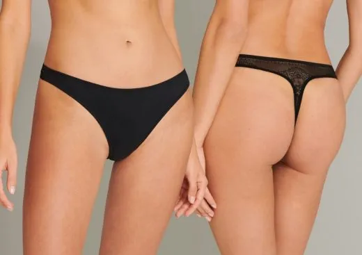 Women's Thong Schiesser Invisible Lace - black Women's Thong Schiesser Invisible Lace - black