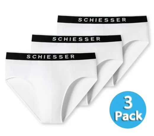 3-Pack Men's Rio Briefs SCHIESSER 95/5 - white 3-Pack Men's Rio Briefs SCHIESSER 95/5 - white