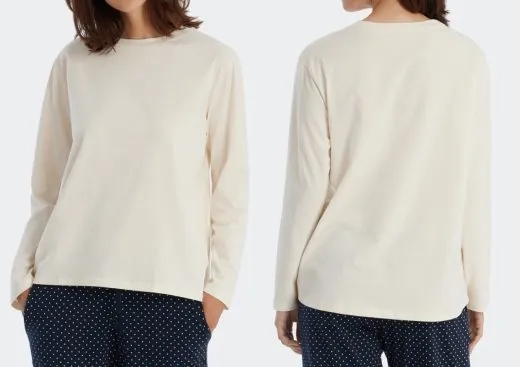 Ladies Longsleeve Shirt SCHIESSER Mix & Relax - cream Ladies Longsleeve Shirt SCHIESSER Mix & Relax - cream
