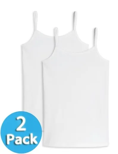 2-Pack of Girls' Vest Tops SCHIESSER 95/5 - white 2-Pack of Girls' Vest Tops SCHIESSER 95/5 - white