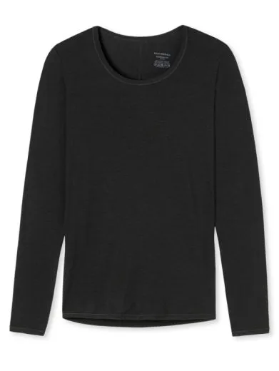 Girls' Long Sleeve Shirt SCHIESSER Personal Fit - black Girls' Long Sleeve Shirt SCHIESSER Personal Fit - black