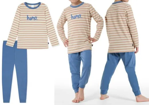 Boys long pajamas SCHIESSER Natural Love - creme Boys long pajamas SCHIESSER Natural Love - creme
