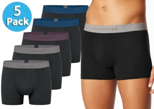 5-Pack of Men's Boxer Briefs SCHIESSER 95/5 - black 5-Pack of Men's Boxer Briefs SCHIESSER 95/5 - black