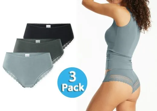 3-Pack Women's Brazilian-Slips SCHIESSER Modern Multipacks 3-Pack Women's Brazilian-Slips SCHIESSER Modern Multipacks