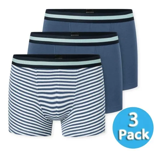 SCHIESSER Boys Shorts 95/5 3-Pack - Blue/Green
