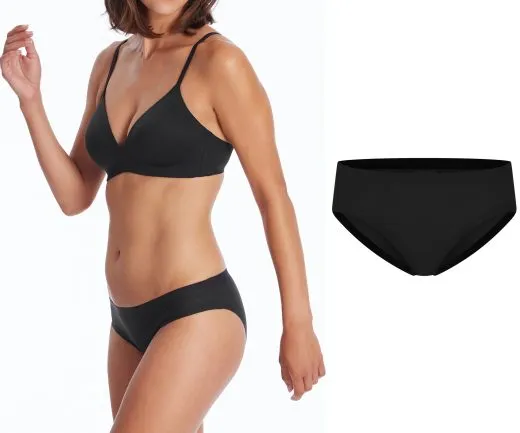 SCHIESSER Women's Seamless Brief Invisible Cotton - Black SCHIESSER Women's Seamless Brief Invisible Cotton - Black