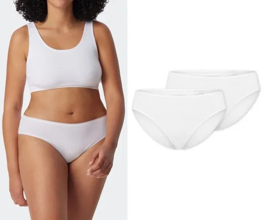 SCHIESSER Women's 2PACK Tai 95/5 - White