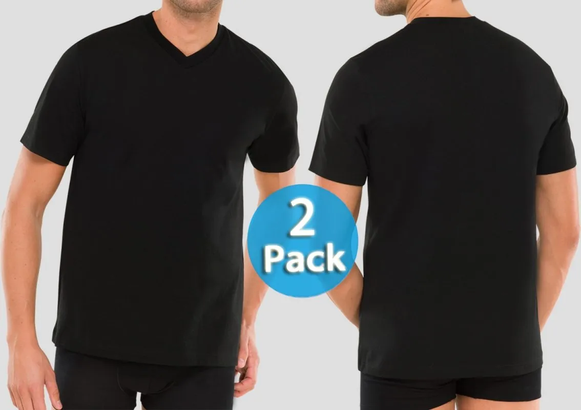 Schiesser American V-Shirt 1/2 Doppelpack - schwarz Schiesser American V-Shirt 1/2 Doppelpack - schwarz