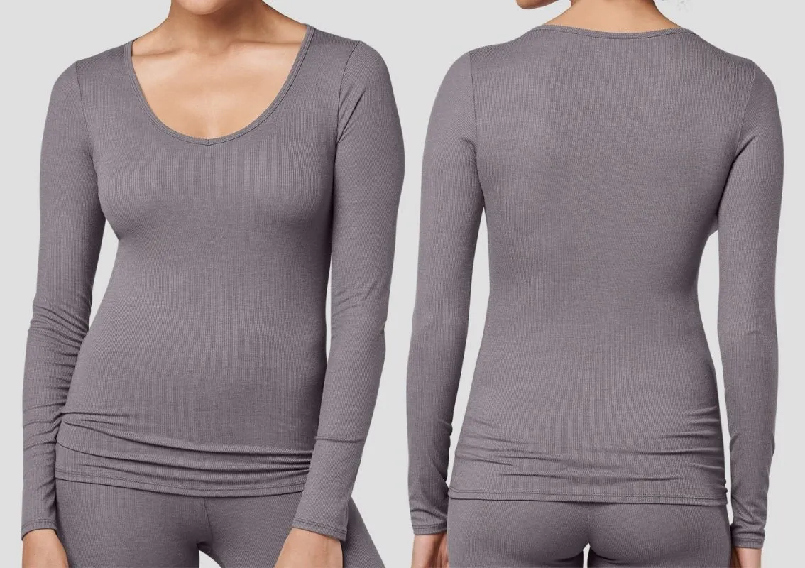 Damen Shirt 1/1 SCHIESSER Personal Fit Rippe - taupe Damen Shirt 1/1 SCHIESSER Personal Fit Rippe - taupe