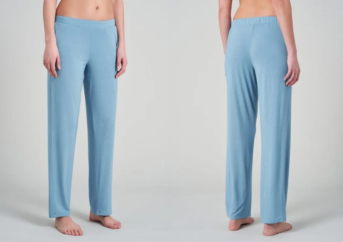 Damen Loungehose Lang Marlene-Schnitt Schiesser Mix & Relax - hellblau Damen Loungehose Lang Marlene-Schnitt Schiesser Mix & Relax - hellblau