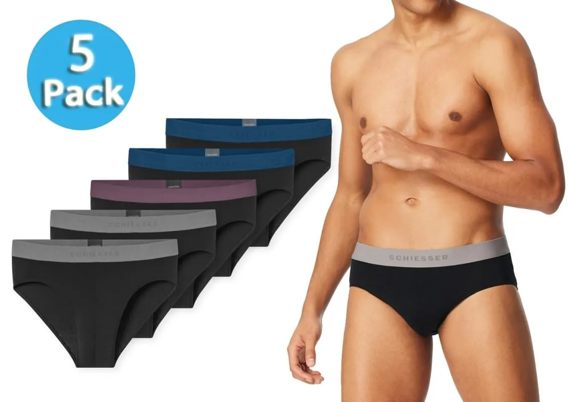 5-Pack of Men's Rio Briefs SCHIESSER 95/5 - black 5-Pack of Men's Rio Briefs SCHIESSER 95/5 - black