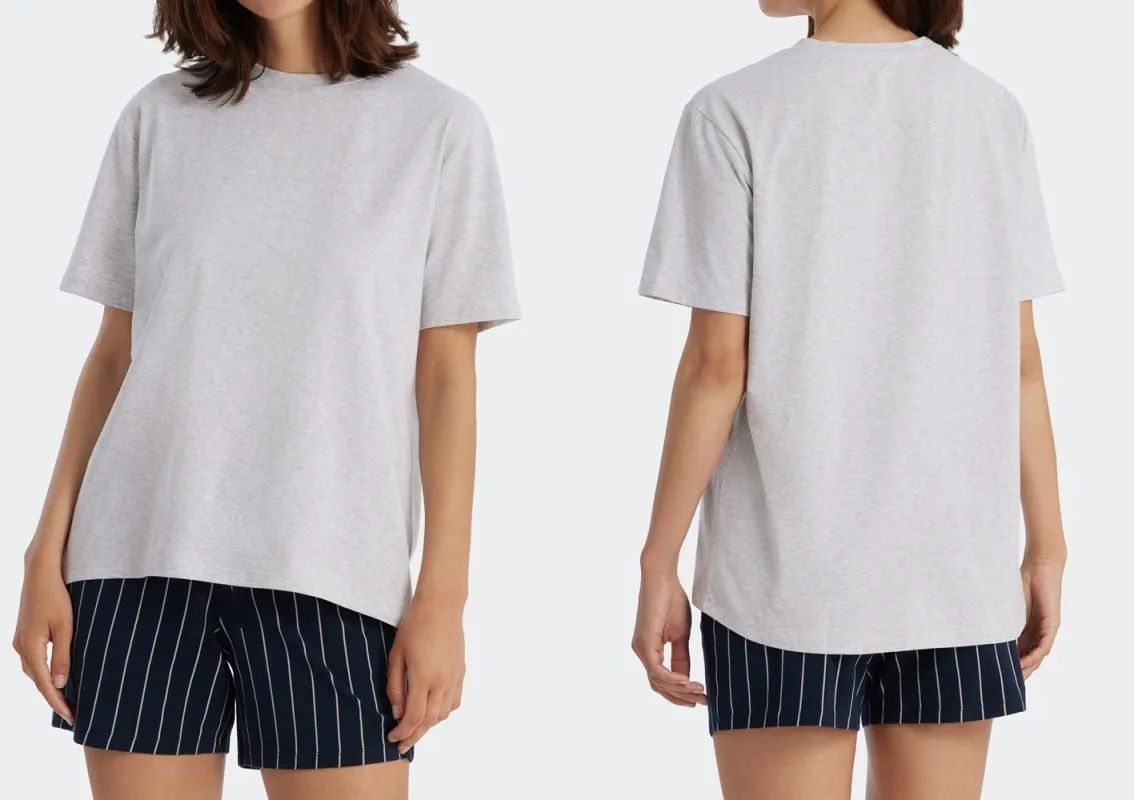 Ladies T-Shirt SCHIESSER Mix & Relax - mottled gray Ladies T-Shirt SCHIESSER Mix & Relax - mottled gray
