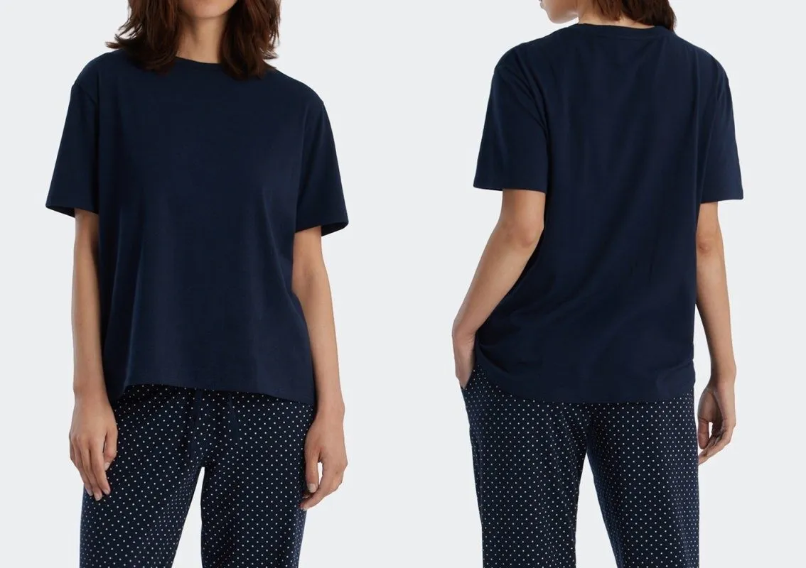 Damen T-Shirt SCHIESSER Mix & Relax - dunkelblau Damen T-Shirt SCHIESSER Mix & Relax - dunkelblau
