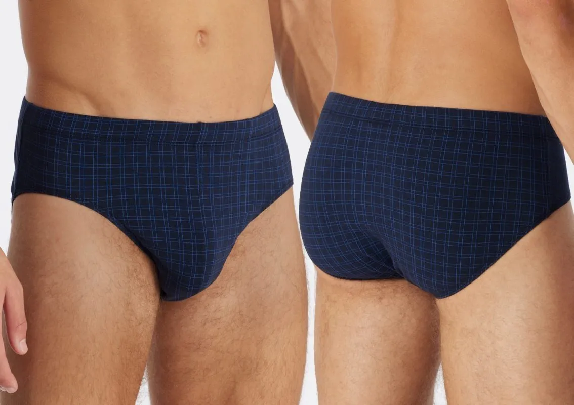 Herren Minislip SCHIESSER Cotton Casuals - dunkelblau kariert Herren Minislip SCHIESSER Cotton Casuals - dunkelblau kariert
