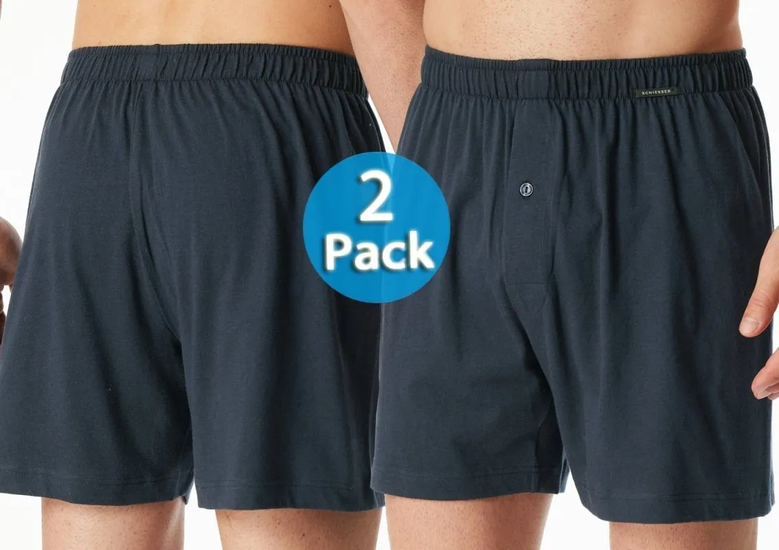 2 SCHIESSER Herren Boxershorts Multipack -schwarz -petrol 2 SCHIESSER Herren Boxershorts Multipack -schwarz -petrol