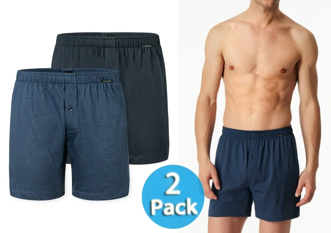 2er Pack Herren Boxershorts SCHIESSER Multipacks -dunkelblau + blau 2er Pack Herren Boxershorts SCHIESSER Multipacks -dunkelblau + blau
