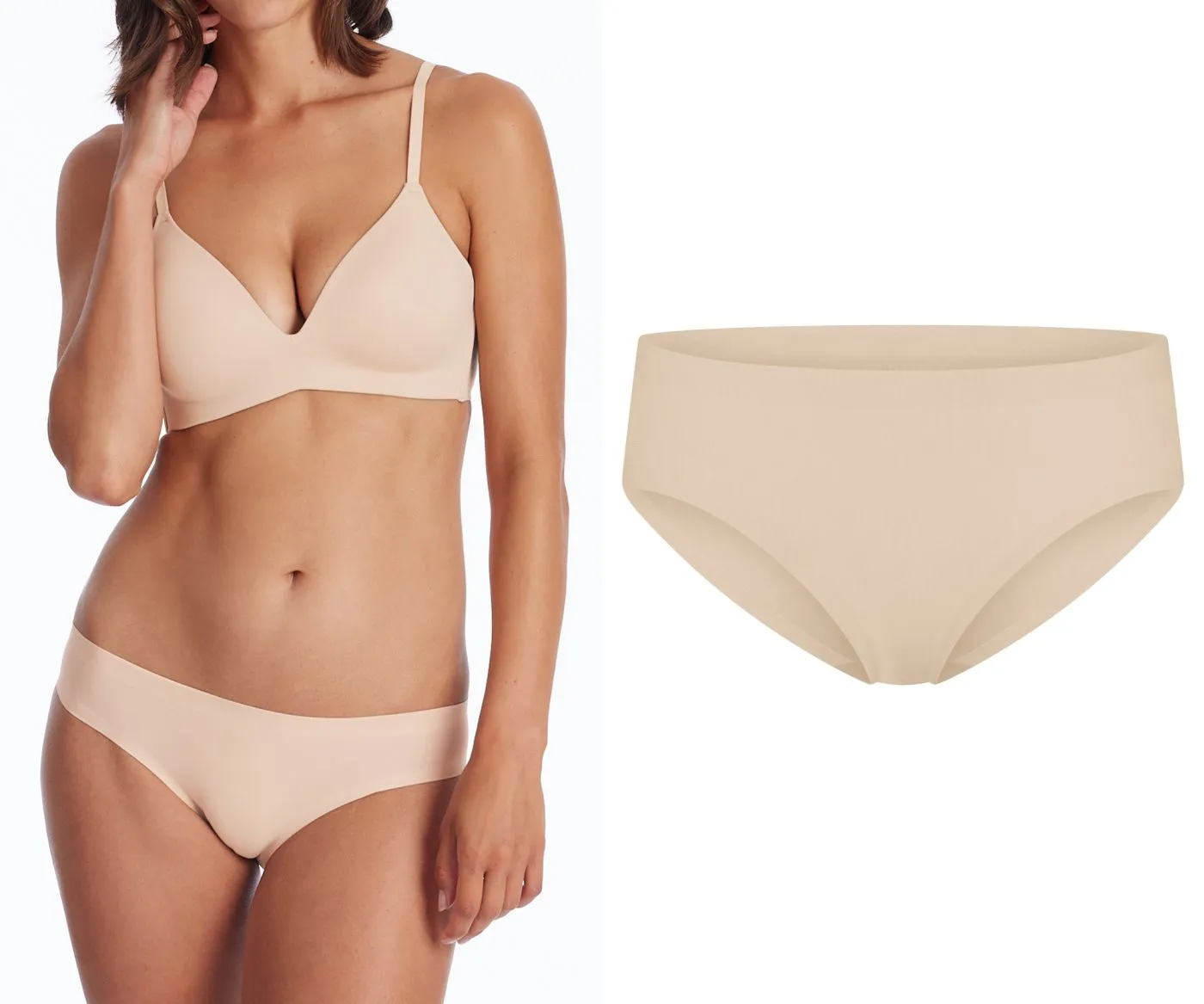SCHIESSER Damen Seamless-Slip Invisible Cotton - Sand