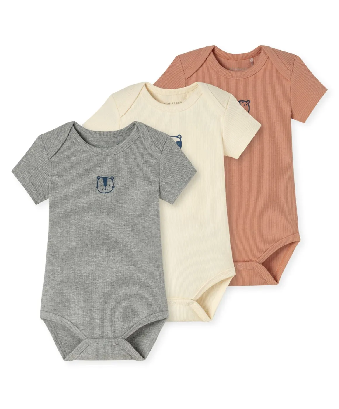 SCHIESSER Baby Kurzarm-Body 3er-Pack mit Tiermotiv - Mehrfarbig
