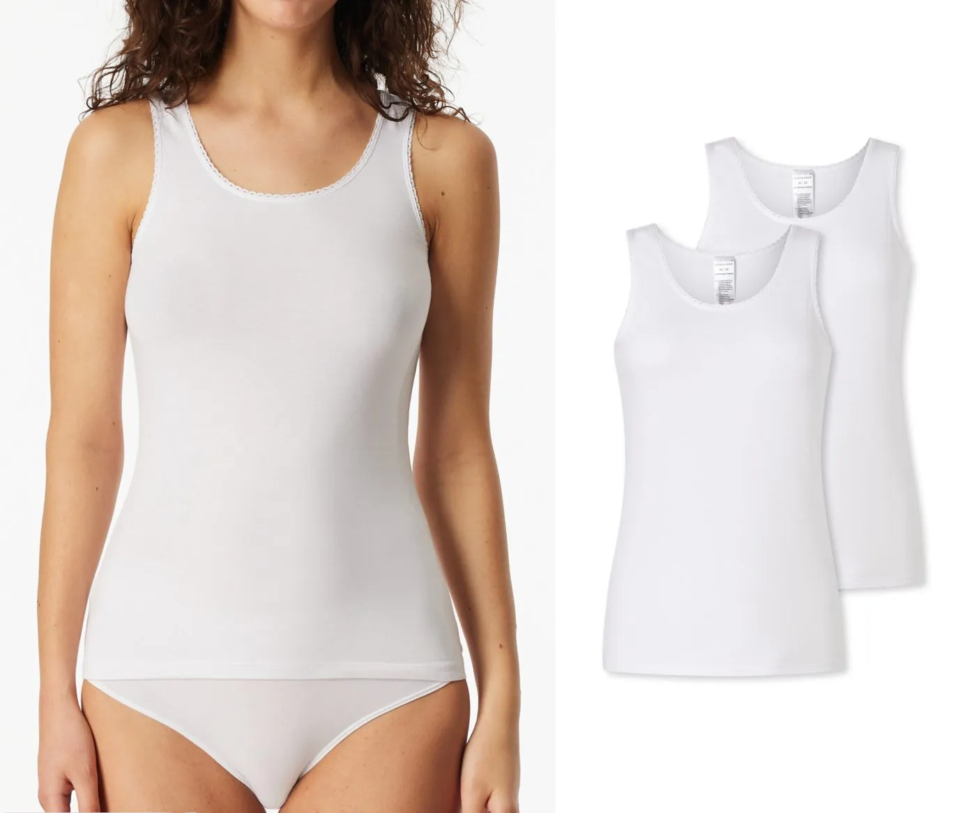 SCHIESSER Damen Trägertop Modern Multipacks - Weiß
