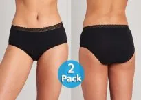 2er Pack Damen Periodenunterwäsche Pants SCHIESSER Secret Care - schwarz