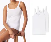 2er Pack Damen Trägertop SCHIESSER 95/5 - weiß