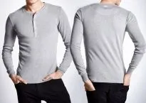 Männer Henley 1/1 Shirt Langarm SCHIESSER REVIVAL Karl-Heinz - grau meliert