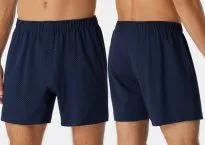 Herren Boxershorts SCHIESSER Cotton Casuals - dunkelblau gepunktet