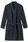 Men's Bathrobe SCHIESSER Essentials Waffle Piqué Look - anthracite – view 3