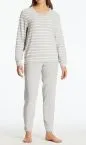 Langer Damenschlafanzug SCHIESSER Casual Essentials - grau – Ansicht 2