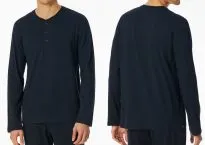 Men's long-sleeved shirt SCHIESSER Mix+Relax - midnight blue