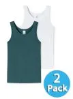 SCHIESSER Jungen Tanktops 95/5 im 2er-Pack - Weiß/Grün