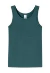 Jungen-Tanktops von SCHIESSER aus der Serie 95/5 im Doppelpack in Weiß und Grün.