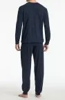 SCHIESSER Herren Schlafanzug lang Comfort Essentials - Dunkelblau – Ansicht 3