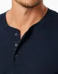 SCHIESSER Herren Schlafanzug lang Fine Interlock mit Knopfleiste - Blau – Ansicht 4