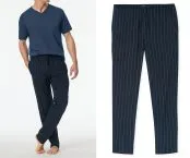 SCHIESSER Men's Long Pyjama Bottoms Mix+Relax - Midnight blue