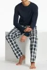 SCHIESSER Men's Long Pyjama Bottoms Mix+Relax Checkered - Multicoloured – view 5