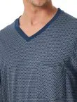 SCHIESSER Herren Schlafanzug lang Comfort Essentials - Blau – Ansicht 4
