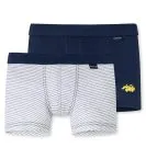 SCHIESSER Jungen Shorts Fine Rib 2er-Pack Bagger & Ringel - Mehrfarbig