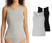 Schwarzes und graumeliertes Damen-Trägertop aus SCHIESSER Modern Multipacks