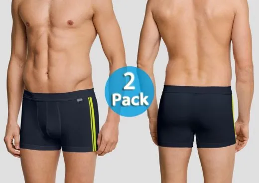 2er Pack Schiesser Shorts Cotton Stretch - blauschwarz 2er Pack Schiesser Shorts Cotton Stretch - blauschwarz