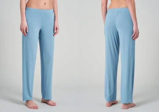 Damen Loungehose Lang Marlene-Schnitt Schiesser Mix & Relax - hellblau Damen Loungehose Lang Marlene-Schnitt Schiesser Mix & Relax - hellblau
