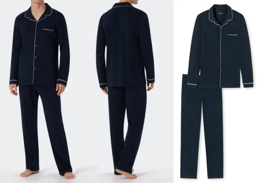 Langer Herren Schlafanzug SCHIESSER Fine Interlock 2 Langer Herren Schlafanzug SCHIESSER Fine Interlock 2