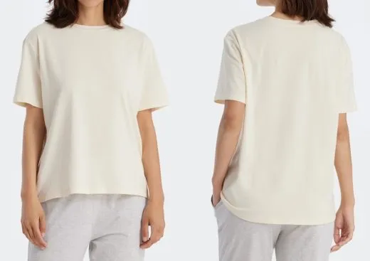 Damen T-Shirt SCHIESSER Mix & Relax - creme Damen T-Shirt SCHIESSER Mix & Relax - creme