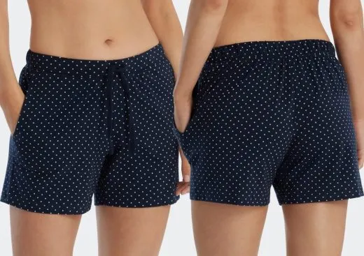 Damen Hose kurz SCHIESSER Mix & Relax - dunkelblau gepunktet Damen Hose kurz SCHIESSER Mix & Relax - dunkelblau gepunktet