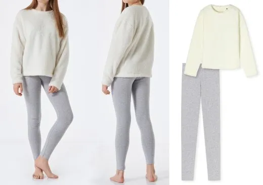 Langer Mädchen Schlafanzug SCHIESSER Teens Nightwear -Off-white Langer Mädchen Schlafanzug SCHIESSER Teens Nightwear -Off-white
